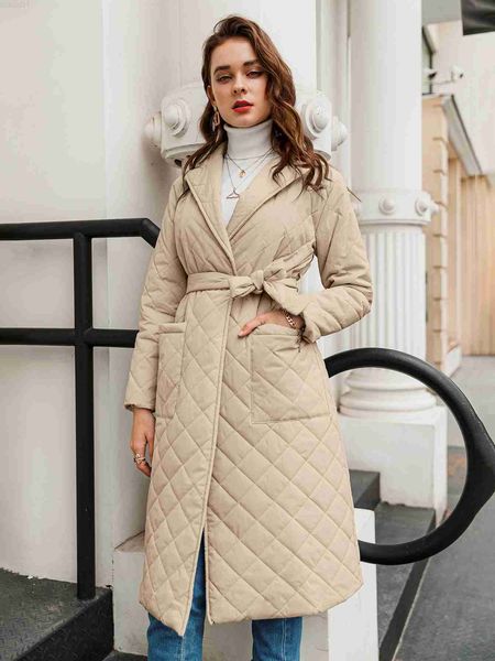 women's jackets 2022 long straight winter women coat rhombus pattern casual sashes women parkas deep pockets tailored collar atylish ou, Black;brown
women's jackets 2022 long straight winter women coat rhombus pattern casual sashes women parkas deep pockets tailored collar atylish ou, Black;brown