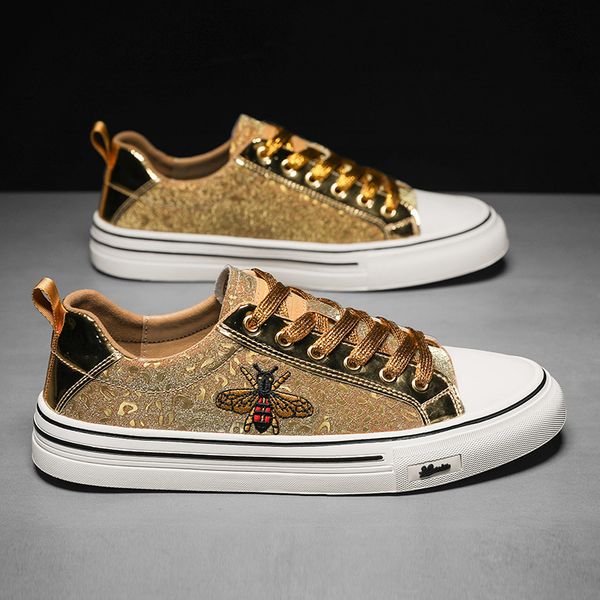 dress shoes men's fashion thick soled gold silver sneakers breathable summer men lace up walking flats male vulcanized 230721, Black
dress shoes men's fashion thick soled gold silver sneakers breathable summer men lace up walking flats male vulcanized 230721, Black