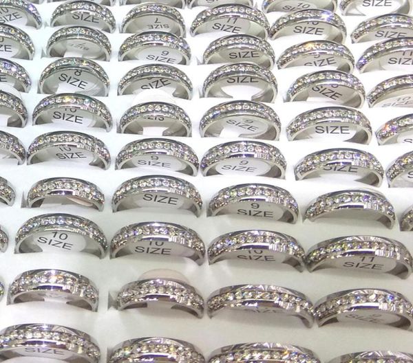 50pcs silver color stainless steel band rings 6mm width clear rhinestone surrounding mixed size9018360
50pcs silver color stainless steel band rings 6mm width clear rhinestone surrounding mixed size9018360