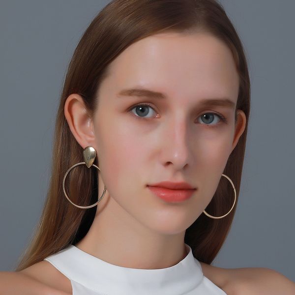 women large circle studs earrings european geometric water drop earring party dress wearing round alloy earring hoop jewelry accessories kc, Golden;silver
women large circle studs earrings european geometric water drop earring party dress wearing round alloy earring hoop jewelry accessories kc, Golden;silver