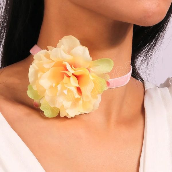 vintage satins peony flower choker necklace for women long lace-up choker temperament neckband jewelry clavicle chain necklace, Golden;silver
vintage satins peony flower choker necklace for women long lace-up choker temperament neckband jewelry clavicle chain necklace, Golden;silver