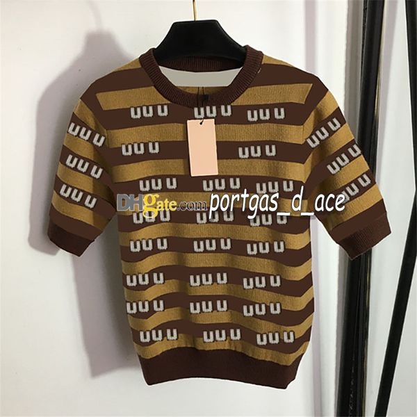 luxury knitted women jumper t shirt short sleeve letters tees woman stripped knits shirts, Black
luxury knitted women jumper t shirt short sleeve letters tees woman stripped knits shirts, Black