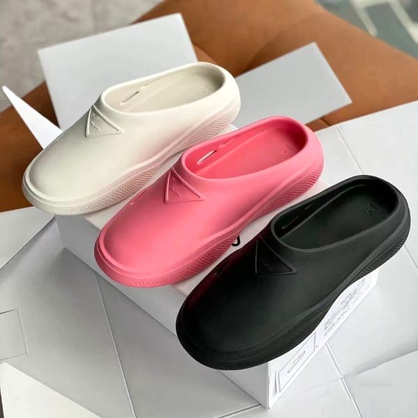 luxury designer foam rubber mules woman sandal man slide summer beach outdoor leisure slippers embossed triangle, Black
luxury designer foam rubber mules woman sandal man slide summer beach outdoor leisure slippers embossed triangle, Black