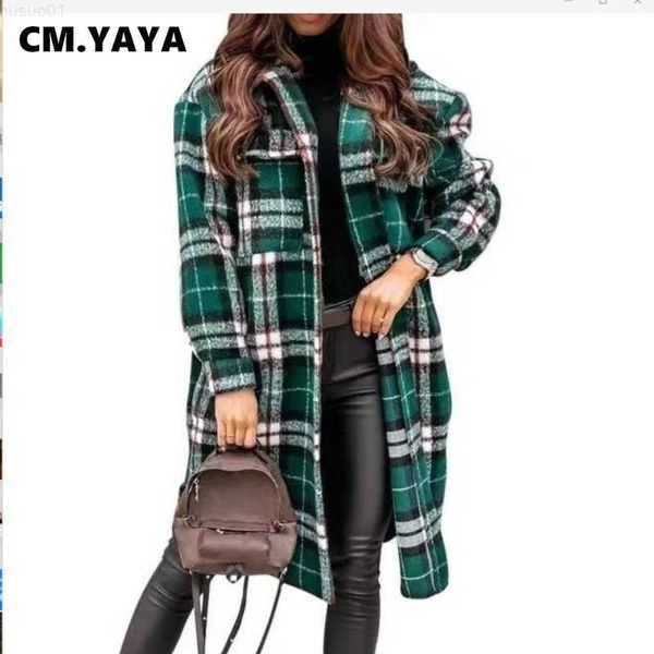 women's jackets cm.yaya women wool blends plaid loose straight long coats with pockests fashion streetwear for office lady casualwear a, Black;brown
women's jackets cm.yaya women wool blends plaid loose straight long coats with pockests fashion streetwear for office lady casualwear a, Black;brown