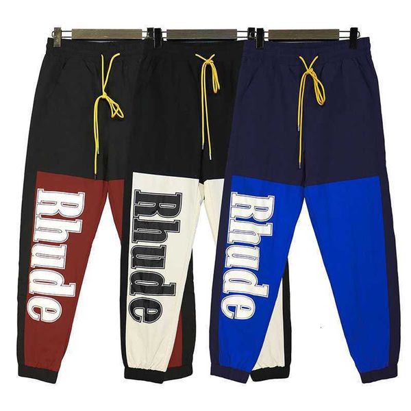 designer clothing casual pant rhude large letter printed contrast panel leggings high street fashion sports nylon drawstring pants outdoor, Black
designer clothing casual pant rhude large letter printed contrast panel leggings high street fashion sports nylon drawstring pants outdoor, Black