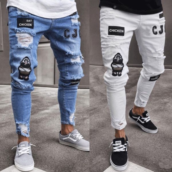 men's pants mens stretch ripped skinny biker jeans destroyed slim fit denim trousers 230724, Black
men's pants mens stretch ripped skinny biker jeans destroyed slim fit denim trousers 230724, Black