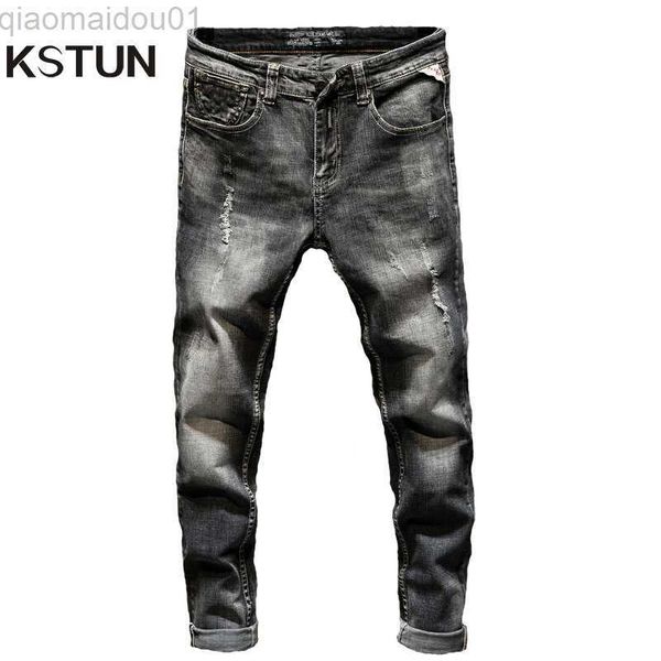 men's jeans famous brand jeans pants men hip hop stretch autumn and winter dark gray motocycle jeans ripped distressed denim trousers b, Blue
men's jeans famous brand jeans pants men hip hop stretch autumn and winter dark gray motocycle jeans ripped distressed denim trousers b, Blue