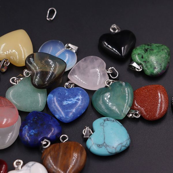 colorful mixed packaging natural stone peach heart pendant crystal love pendant, Silver
colorful mixed packaging natural stone peach heart pendant crystal love pendant, Silver