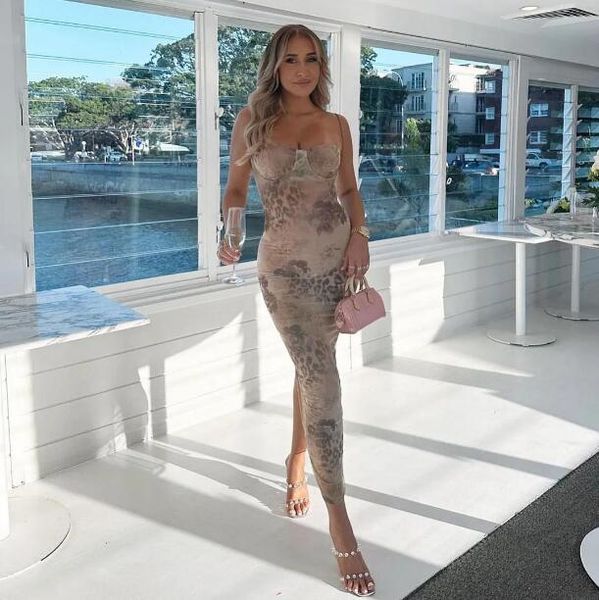 mesh print long dress back lace up party outfits summer dress women 2023, Black;gray
mesh print long dress back lace up party outfits summer dress women 2023, Black;gray