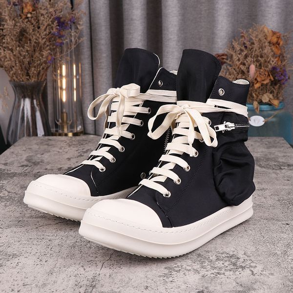 designer high men canvas boots rick ownes boot sneaker black white lace-up platform jumbo shoes with pocket size 35-46
designer high men canvas boots rick ownes boot sneaker black white lace-up platform jumbo shoes with pocket size 35-46