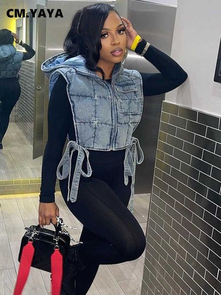 women's jackets cm.yaya women denim cotton padded hooded zipper fly bowknot hem sleeveless vest jackets parkas outwear 2023 new l230724, Black;brown
women's jackets cm.yaya women denim cotton padded hooded zipper fly bowknot hem sleeveless vest jackets parkas outwear 2023 new l230724, Black;brown