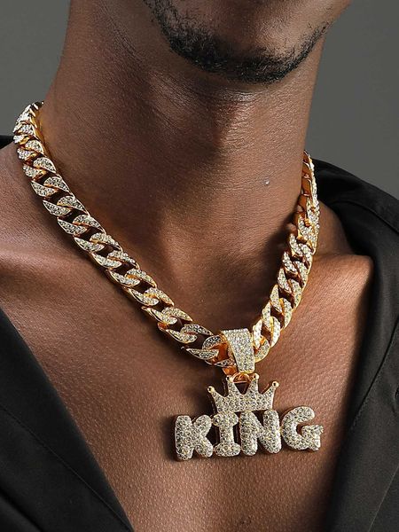men's accessories hip hop for women men fashion rhinestone letter crown charm necklace perfect jewelry gift for party, Silver
men's accessories hip hop for women men fashion rhinestone letter crown charm necklace perfect jewelry gift for party, Silver