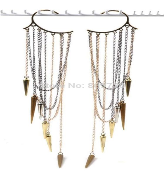 whole 6pcs cool rock punk rivets spike long tassels ear cuff wrap no piercing earring new jewelry 4142523, Silver
whole 6pcs cool rock punk rivets spike long tassels ear cuff wrap no piercing earring new jewelry 4142523, Silver