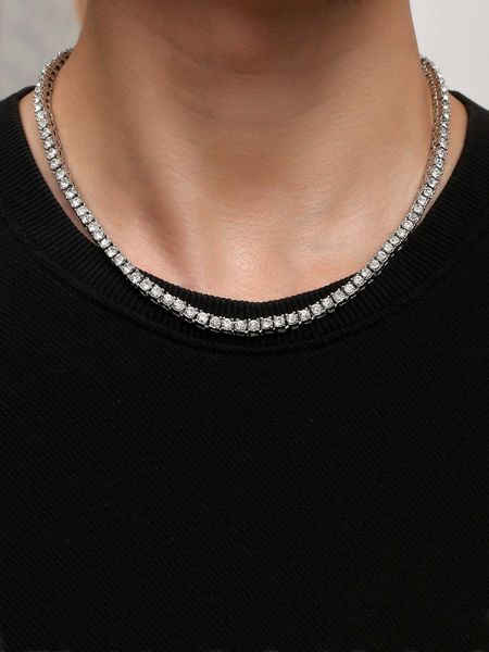 men's accessories fashionable and popular men cubic zirconia decor necklace alloy for jewelry gift and for a stylish look, Silver
men's accessories fashionable and popular men cubic zirconia decor necklace alloy for jewelry gift and for a stylish look, Silver