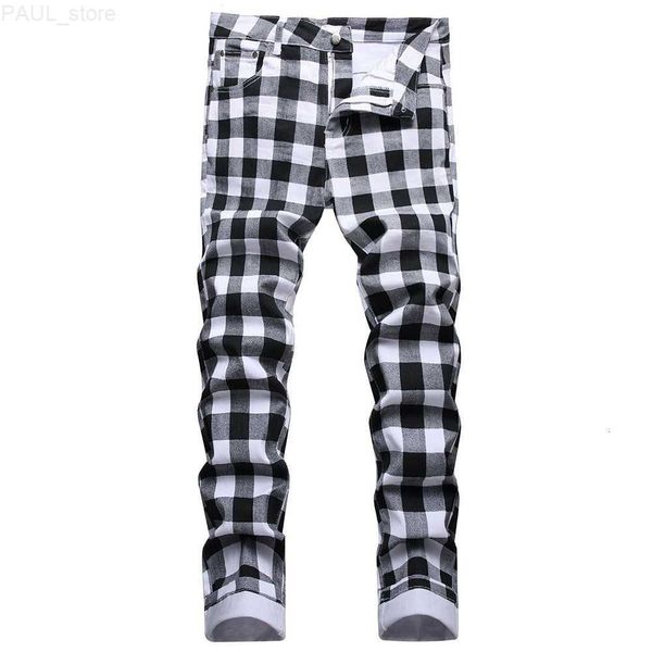 men's mens jeans black and white plaid printed fashion check digital print slim straight pants stretch trousers 221118 l230724, Blue
men's mens jeans black and white plaid printed fashion check digital print slim straight pants stretch trousers 221118 l230724, Blue