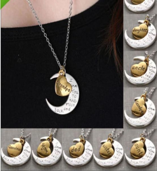 100pcslot antique silver family i love you to the moon and back mom dad sister brother daughter son heart necklace3743580
100pcslot antique silver family i love you to the moon and back mom dad sister brother daughter son heart necklace3743580