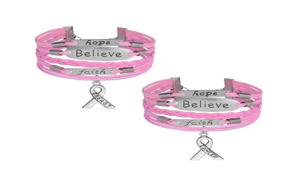 leather rope wrap cancer awareness bracelet believe faith hope breast charms retro personality handmade jewelery for women girls g4957183, Golden;silver
leather rope wrap cancer awareness bracelet believe faith hope breast charms retro personality handmade jewelery for women girls g4957183, Golden;silver