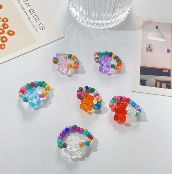 cute fresh candycolored bear stringed pearls ring handmade elastic string girl heart bead ring8326264, Silver
cute fresh candycolored bear stringed pearls ring handmade elastic string girl heart bead ring8326264, Silver