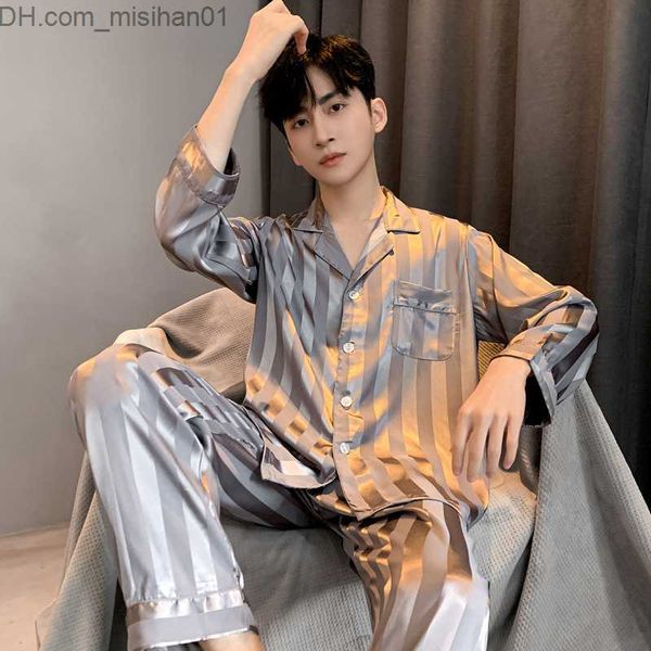 men's sleepwear men's pajamas summer long sleep ice silk new dyed pajama set men's pajamas men's pajamas z230725, Black;brown
men's sleepwear men's pajamas summer long sleep ice silk new dyed pajama set men's pajamas men's pajamas z230725, Black;brown