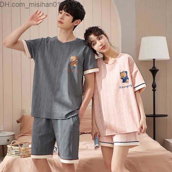 men's sleepwear new short sleeve pajamas couple matching home set cotton pjs cartoon printing casual pajamas summer z230725, Black;brown
men's sleepwear new short sleeve pajamas couple matching home set cotton pjs cartoon printing casual pajamas summer z230725, Black;brown