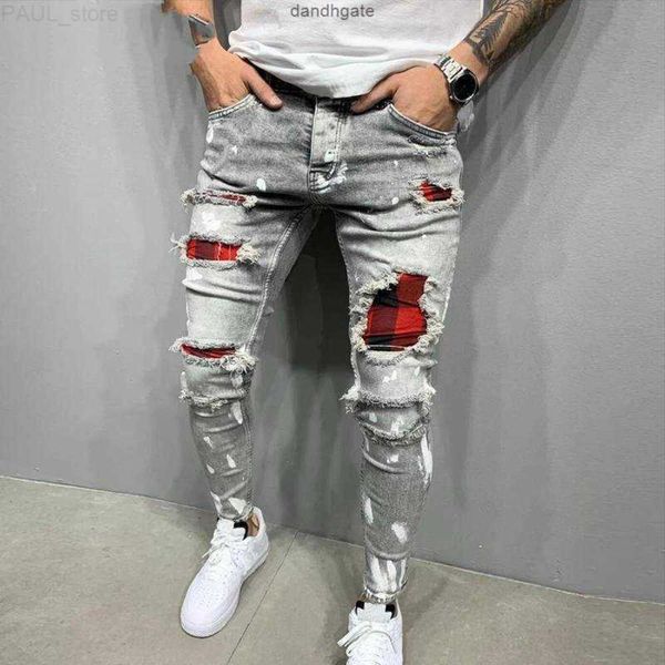 men's men slim-fit ripped male jeans painted fashion patch beggar pants jumbo mens pencil hip hop drop yhrx l230724, Blue
men's men slim-fit ripped male jeans painted fashion patch beggar pants jumbo mens pencil hip hop drop yhrx l230724, Blue