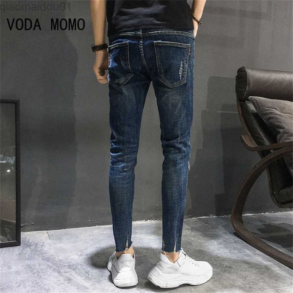 men's jeans summer slim fit jeans for mens streetwear korean designer regular distressed denim slim homme pants hip hop hole jeans trou, Blue
men's jeans summer slim fit jeans for mens streetwear korean designer regular distressed denim slim homme pants hip hop hole jeans trou, Blue