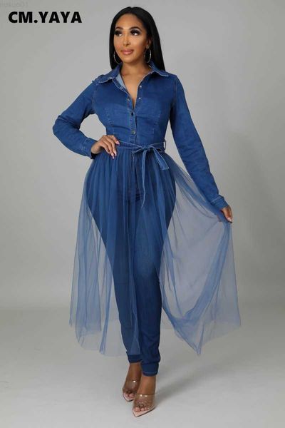 women's jackets cm.yaya women denim mesh patchwork long sleeve maxi dress style shirt jacket outfits l230724, Black;brown
women's jackets cm.yaya women denim mesh patchwork long sleeve maxi dress style shirt jacket outfits l230724, Black;brown