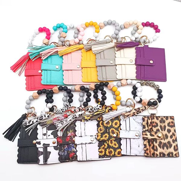 pu tassel card bag wrist keychain silicone beaded bracelet women's portable wallet keychain, Silver
pu tassel card bag wrist keychain silicone beaded bracelet women's portable wallet keychain, Silver