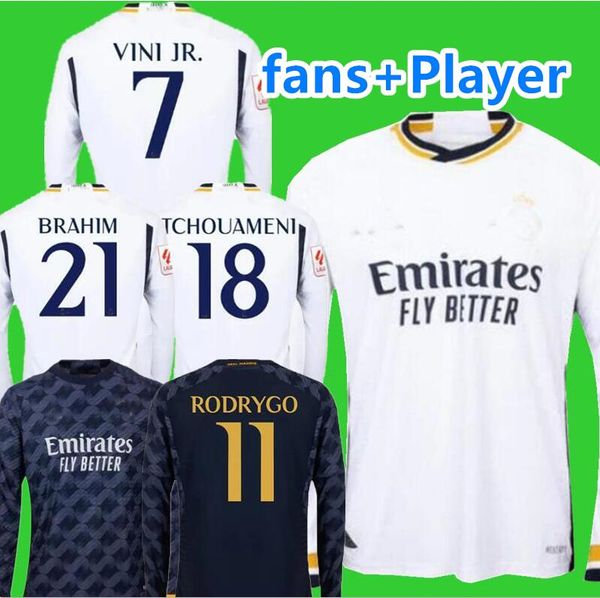 23 24 long sleeve real madrids finals football shirt soccer jerseys player version rodrgo bellingham 2023 vini jr tchouameni camavinga valve, Black;yellow
23 24 long sleeve real madrids finals football shirt soccer jerseys player version rodrgo bellingham 2023 vini jr tchouameni camavinga valve, Black;yellow