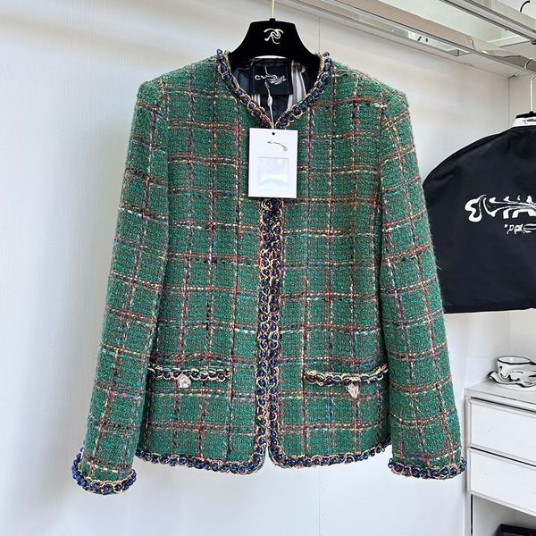 designer coat autumn and winter new women designer clothing green plaid tweed coat round neck woven mid length women, 7, Black;brown
designer coat autumn and winter new women designer clothing green plaid tweed coat round neck woven mid length women, 7, Black;brown