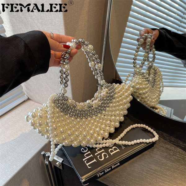 evening bags diamond hollow moon sector design pearls shoulder women beaded wedding party purse clutch luxury brand wallet 230724
evening bags diamond hollow moon sector design pearls shoulder women beaded wedding party purse clutch luxury brand wallet 230724