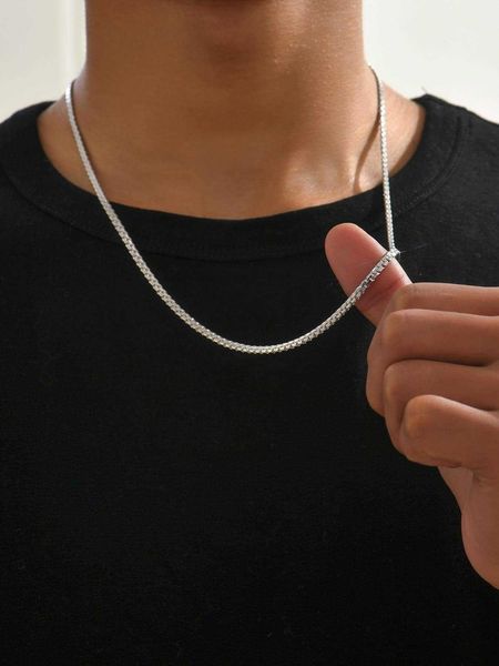 men's accessories 1pc fashion men's wedding set steel flat square beaded chain necklace for jewelry gift and party, Silver
men's accessories 1pc fashion men's wedding set steel flat square beaded chain necklace for jewelry gift and party, Silver