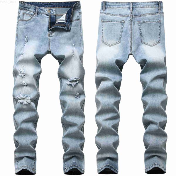 men's jeans casual mens distressed with holes slim fit hommes cotton cowboys trousers male straight wash ripped denim l230724, Blue
men's jeans casual mens distressed with holes slim fit hommes cotton cowboys trousers male straight wash ripped denim l230724, Blue
