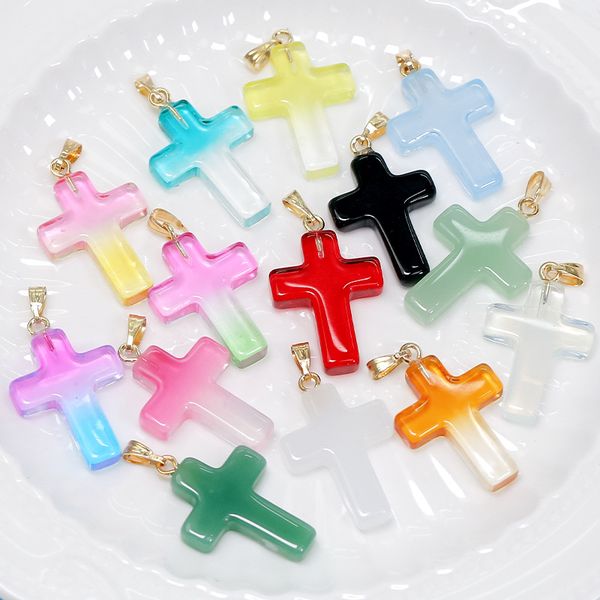 gold rainbow colored glass cross pendant charms diy jewelry making necklaces accessories, Bronze;silver
gold rainbow colored glass cross pendant charms diy jewelry making necklaces accessories, Bronze;silver