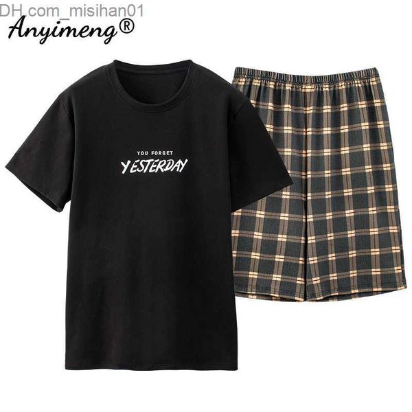 men's sleepwear pajamas men's cotton pajamas summer shorts casual home wear black letter printed pajamas plus size sports sleep we, Black;brown
men's sleepwear pajamas men's cotton pajamas summer shorts casual home wear black letter printed pajamas plus size sports sleep we, Black;brown