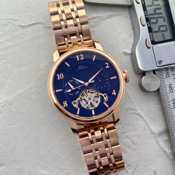 new 5-pin men's watch watch 44 mm full function automatic mechanical movement watch waterproof steel strap watch with box, Slivery;brown
new 5-pin men's watch watch 44 mm full function automatic mechanical movement watch waterproof steel strap watch with box, Slivery;brown