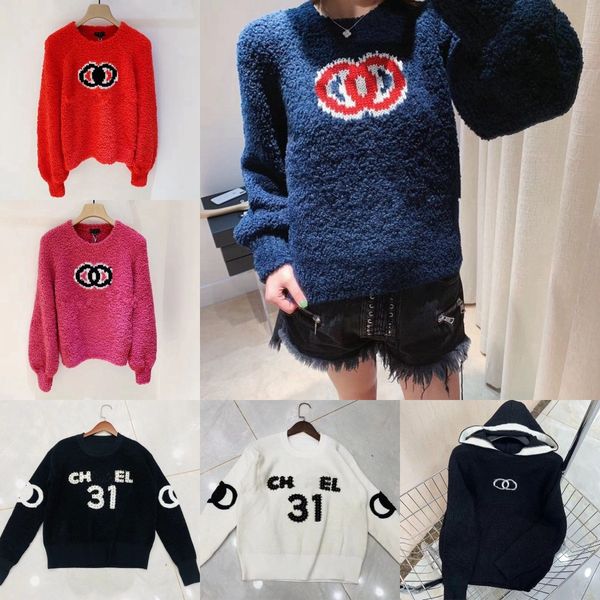 designer women's channel sweaters lamb cashmere warm classic retro fleece coat fashion long sleeve crew neck pullover loose thick hoodi, White;black
designer women's channel sweaters lamb cashmere warm classic retro fleece coat fashion long sleeve crew neck pullover loose thick hoodi, White;black
