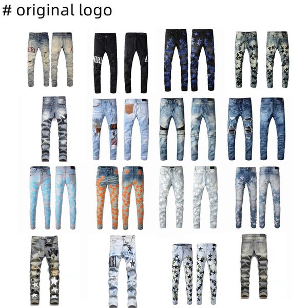2023 new man jeans amari jeans purple jeans amirs mens luxury designer denim jeans holes trousers amiiri jean coolguy biker pants man clothi, Blue 
2023 new man jeans amari jeans purple jeans amirs mens luxury designer denim jeans holes trousers amiiri jean coolguy biker pants man clothi, Blue