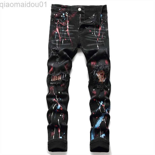 men's jeans pants men jeans jean homme pantnes hombre slim denim trousers biker male straight casual designer ripped l230724, Blue
men's jeans pants men jeans jean homme pantnes hombre slim denim trousers biker male straight casual designer ripped l230724, Blue