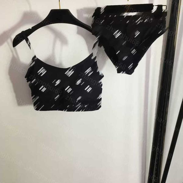 23ss designer bathing suit bikini swimwear two-piece swimsuit womens bikini letter ribbon splicing logo print camisole triangle briefs set w, White;black 
23ss designer bathing suit bikini swimwear two-piece swimsuit womens bikini letter ribbon splicing logo print camisole triangle briefs set w, White;black