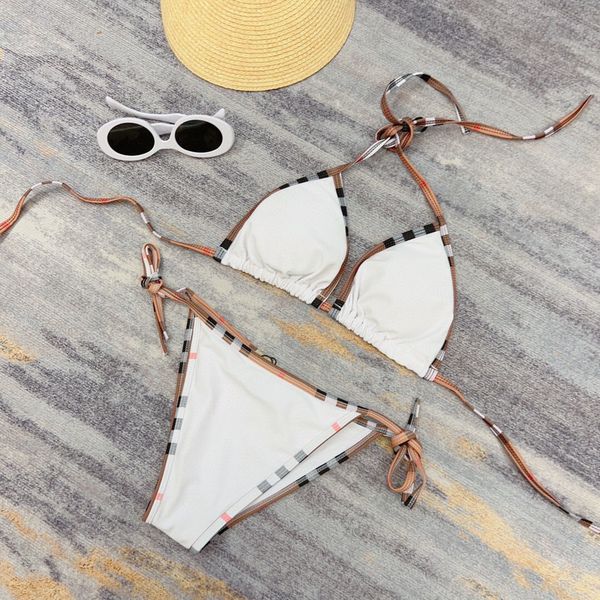 women's swimwear halter two piece swimsuit tie side triangle bikini summer solid bathing suit beachwear set 230724, White;black
women's swimwear halter two piece swimsuit tie side triangle bikini summer solid bathing suit beachwear set 230724, White;black