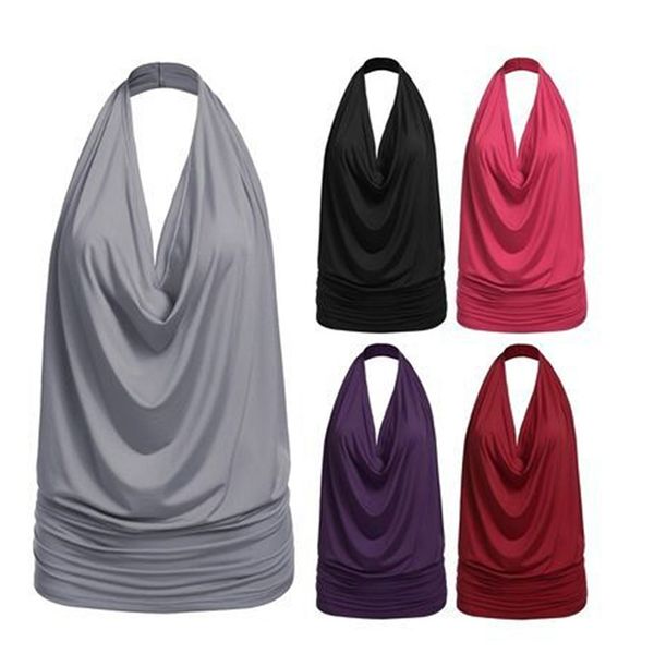 women's tanks camis fashion backless blouse women summer europe unlined upper halter hanging neck sleeveless shirt v halter tee female, White
women's tanks camis fashion backless blouse women summer europe unlined upper halter hanging neck sleeveless shirt v halter tee female, White