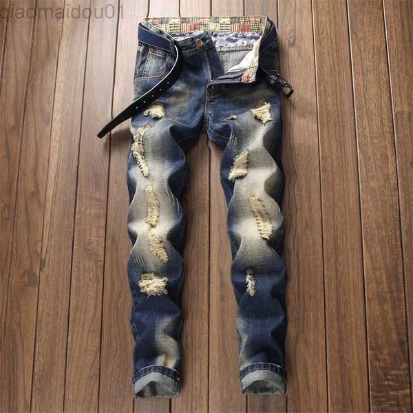 men's jeans 2023 autumn ripped hole jeans men's light blue fashion slim straight retro dilapidated denim trousers male streetwear
men's jeans 2023 autumn ripped hole jeans men's light blue fashion slim straight retro dilapidated denim trousers male streetwear