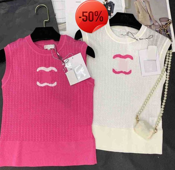 new fashion channel womens knits wear sleeveless designer sport luxury round neck cotton double yarn embroidery, White
new fashion channel womens knits wear sleeveless designer sport luxury round neck cotton double yarn embroidery, White