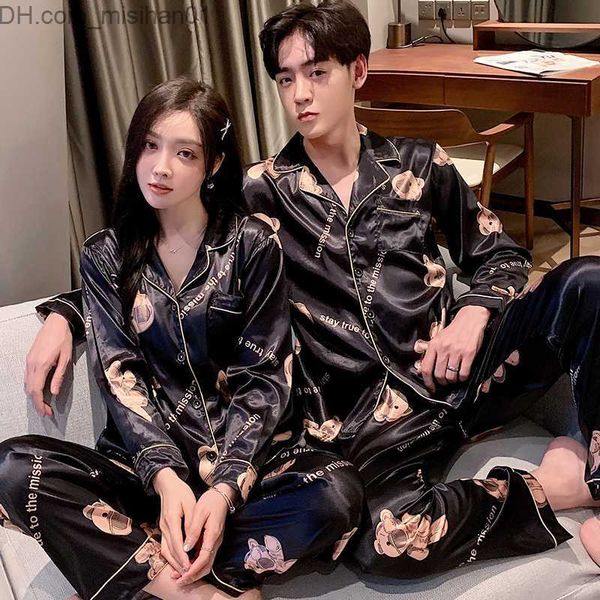 men's sleepwear fashion pajamas silk satin pajamas couple set long button down pajama set women's casual pajamas plus size pj set, Black;brown
men's sleepwear fashion pajamas silk satin pajamas couple set long button down pajama set women's casual pajamas plus size pj set, Black;brown