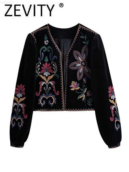 women's jackets zevity women vintage flower embroidery national style short coat ladies retro open stitching casual velvet jacket ct10, Black;brown
women's jackets zevity women vintage flower embroidery national style short coat ladies retro open stitching casual velvet jacket ct10, Black;brown