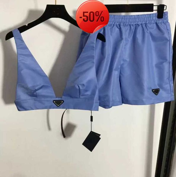 womens two piece pants set with triangle prades textile metal v neck vest mini short set streetwear fashion crop 23ss new, White
womens two piece pants set with triangle prades textile metal v neck vest mini short set streetwear fashion crop 23ss new, White