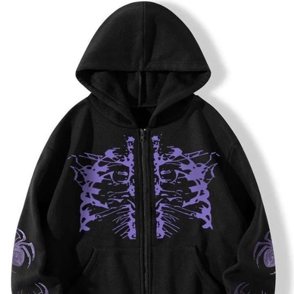 autumn winter spider skull print fashion hoodie sweatshirt zipper coat y2k men's casual coat, Black
autumn winter spider skull print fashion hoodie sweatshirt zipper coat y2k men's casual coat, Black