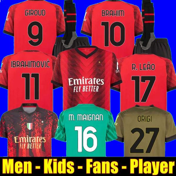 23 24 ibrahimovic koche soccer jerseys 2023 2024 brahim #10 de ketelaere r. leao tonali theo ac milans home football shirt special fourth 4t, Black;yellow
23 24 ibrahimovic koche soccer jerseys 2023 2024 brahim #10 de ketelaere r. leao tonali theo ac milans home football shirt special fourth 4t, Black;yellow
