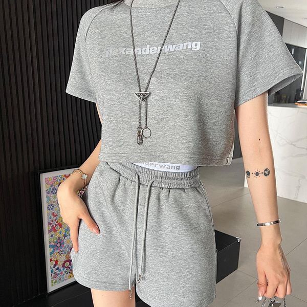 summer womens tracksuits designers sports suit clothes pure cotton short sleeve letters casual t shirt with shorts set size s-l, Gray
summer womens tracksuits designers sports suit clothes pure cotton short sleeve letters casual t shirt with shorts set size s-l, Gray
